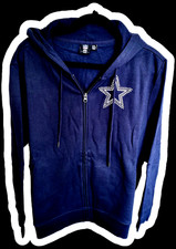 Dallas Cowboys NFL TEAM APPAREL Fuzzy Front Zip Hoodie Women s Size 2XL XXL