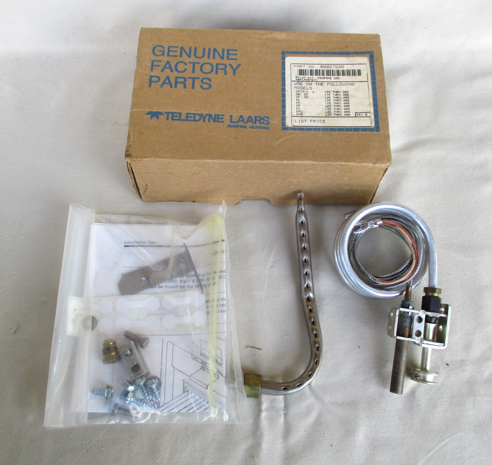 Teledyne Laars R0027600 Pilot Kit Propane Gas  New Open Box