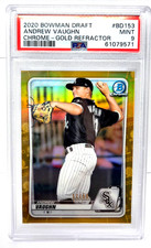 2020 Chrome GOLD REFRACTOR ANDREW VAUGHN Baseball Card /50 PSA 9 MINT