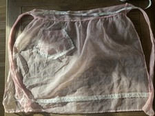 Vintage Crinoline Apron In Cotton Candy Pink 1950s Midcentury Unisex One Size