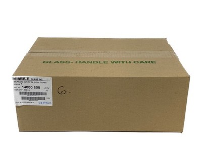 New (6/Pk) KIMAX Glass 600mL Graduated Low Form Griffin Beakers 14000-600