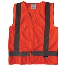 Condor 491R80 Safety Vest, Orange/Red, S, Hook-And-Loop