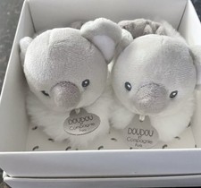 Doudou Et Compagnie Paris Koala Baby Bootie Slippers Soft Fur Crib Shoes 0-6M