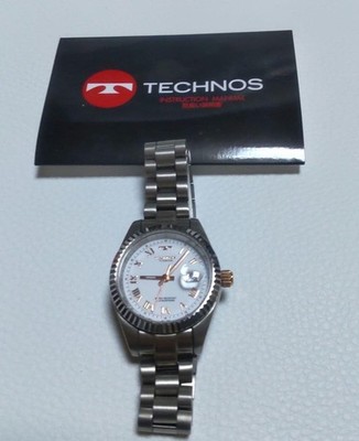 TECHNOS TITANIUM TSL 915 Ladies Watch Quartz Silver Timepiece Genuine