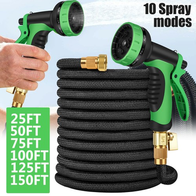 #ad 25 150FT LIGHTWEIGHT NO KINK WATER HOSE FLEXIBLE UPGRADED LEAKPROOF WATER HOSE $12.99