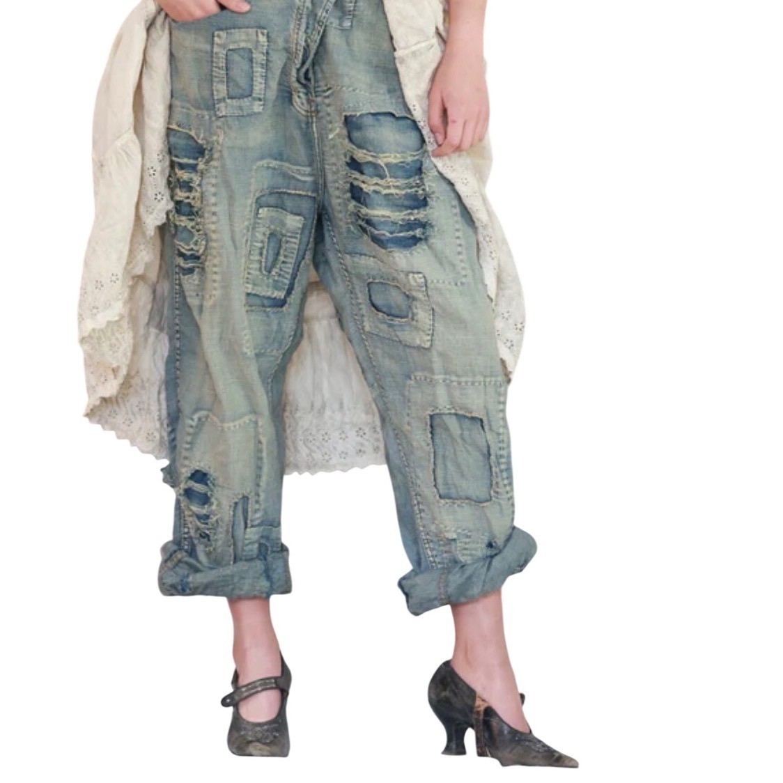 Magnolia Pearl RARE Washed Indigo Distressed Denim Jeans Style 598 NWT SOLD OUT image 5