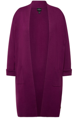 Ulla Popken große Größen Jacke 54+ beerenpink Strickjacke lange offene Form