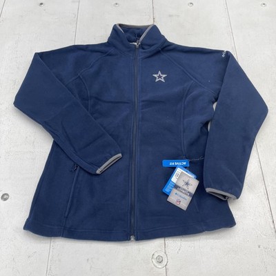 Dallas Cowboys Jacket Womens Large Blue NFL Football Columbia Fleece Full Zip