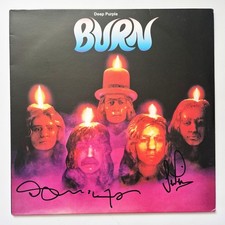 DEEP PURPLE Burn LP vinyl SIGNED original AUTOGRAPHS Ian Paice Glenn Hughes