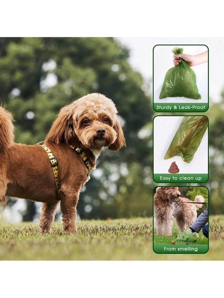 Sacos de lixo para animais de estimação, sacos para cocô de cachorro, à prova de vazamentos, sem perfume 150/300 unidades - Imagem 4 de 4