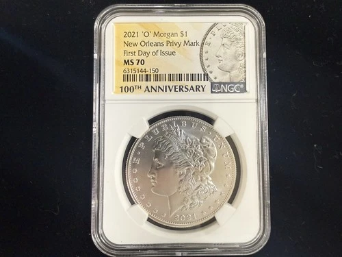 2021 'O' Morgan Silver Dollar NGC MS-70 'O' New Orleans Privy Mark NO RESERVE!