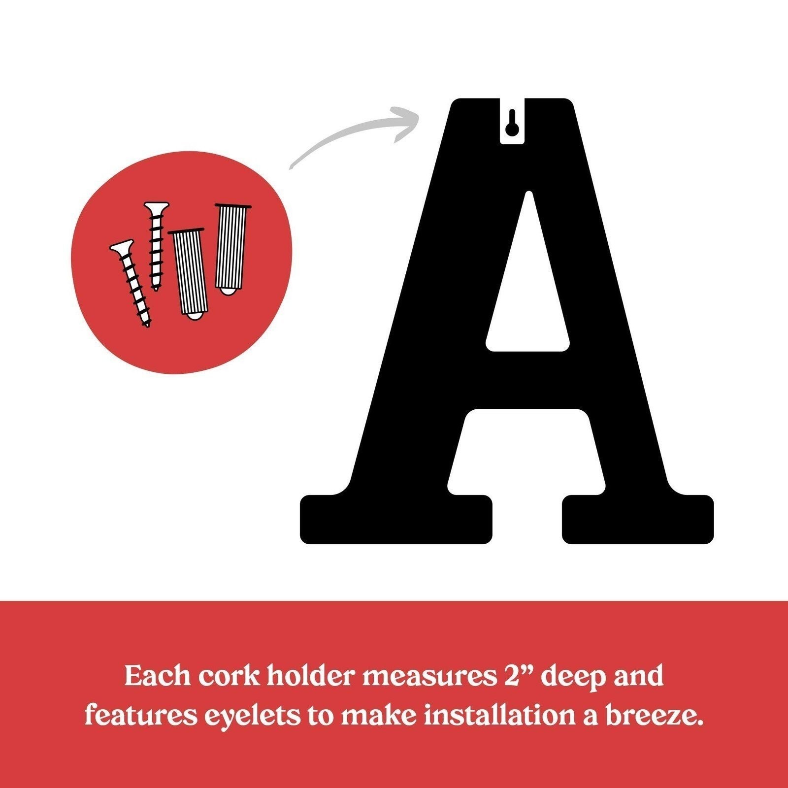 will's Wine Cork Holder - Metal Monogram Letter (C), Black, Small | Wine...