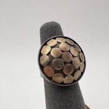 Sterling Silver Dome Disc Cocktail Ring Size 6.5 12.06g Wide Band Modernist