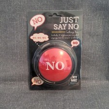 Just Say No Talking Push Button - 10 Funny Pre-Recorded Phrases - NEW