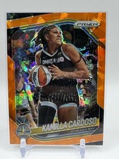 2025 Panini WNBA Prizm #89 Kamilla Cardoso Orange Cracked Ice Chicago Sky