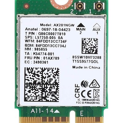 AX201NGW WiFi Karte WiFi 6 Gigabit M2 CNVio2 Bluetooth 5.0 Dual Band Netzwerk