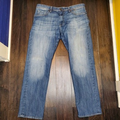 Mavi Straight Leg Jeans Cotton Blend Stretch Denim Slim Straight Men's 38x32