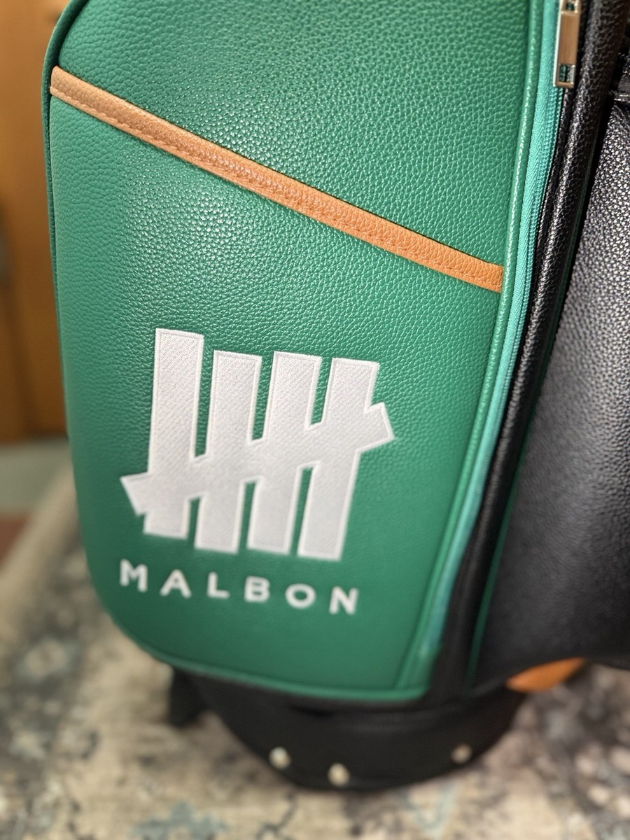 New Malbon Golf X Undefeated Cart Bag Pine/Black with Rain Cover