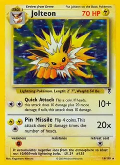 Jolteon - 14/110 - Pokemon Legendary Collection Holo Rare Card WOTC NM