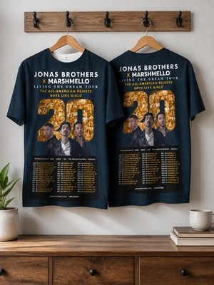 Jonas Brothers X Marshmello 20 Years Tour 3D 3D t shirt Duty Paid