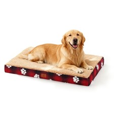 Orthopedic XL Dog Bed for Crate 41x27 Inch Christmas Red