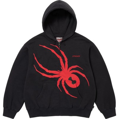 Supreme Spyder Zip Up Hooded Sweatshirt Black | eBay