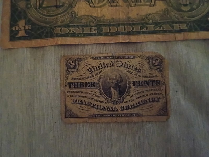 1864 U.S. Fractional Currency 3 Cent Note | Civil War Era | Heavily Circulated |