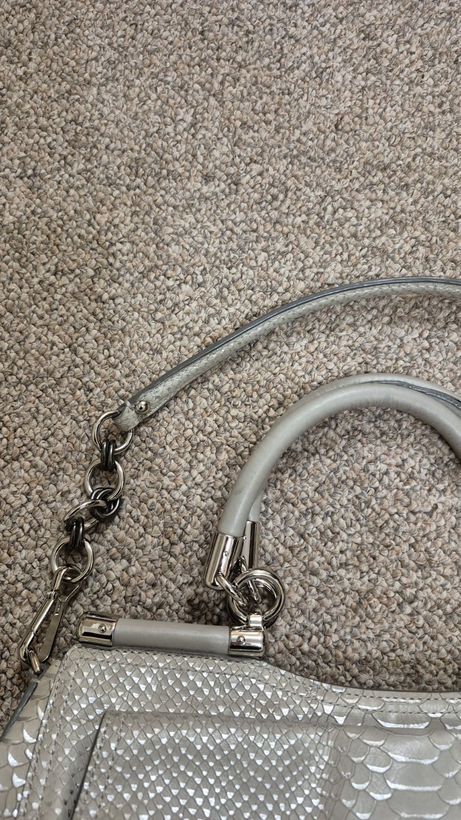 Coach Madison Pinnacle Python Embossed Gray/Silve… - image 4