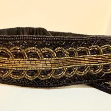 Beaded Belt/Cumberbund. VTG, La Regale, Handmade. Retro Glamor. Art Deco Lux