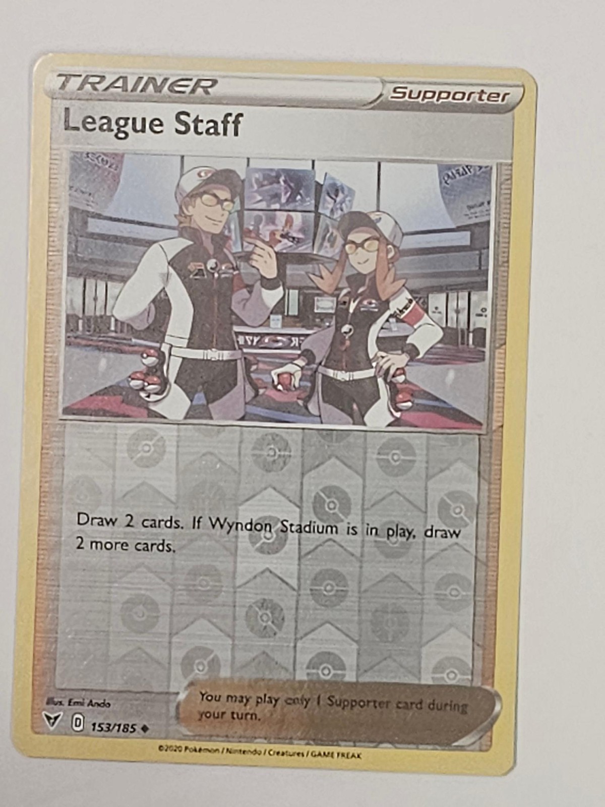 League Staff 153/185 Uncommon Vivid Voltage Pokemon Reverse Holo LP
