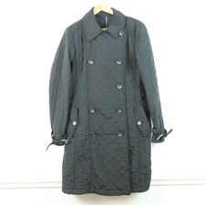 Max Mara Weekend Size 12 Black Quilted Trench Coat Capsule Quiet Luxury NO BELT