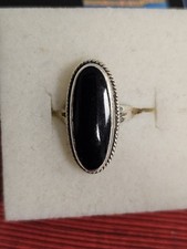Sterling Silver 925 Oval Cut Onyx Stone 3.8 Grams Ring size 6.5
