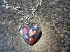 Disney Mickey Mouse Locket Necklace- No Box - Silver Colored