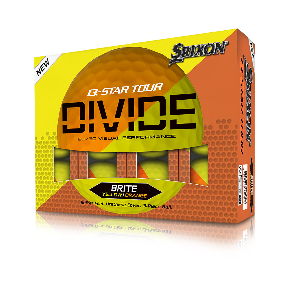 НОВЫЕ мячи для гольфа Srixon Q-Star Tour Divide 2 желто-оранжевые 2024 - Выбирайте