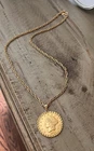 sarah coventry Vintage 1970’s Liberty Gold Coin Pendant Rope Chain Necklace