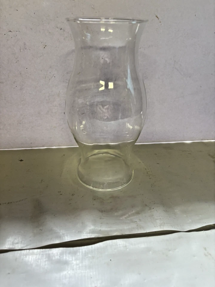 Clear Glass Hurricane Shade Dome Globe Oil Lamp Or Candle Holder 8.5" Tall Used - Image 3 of 4