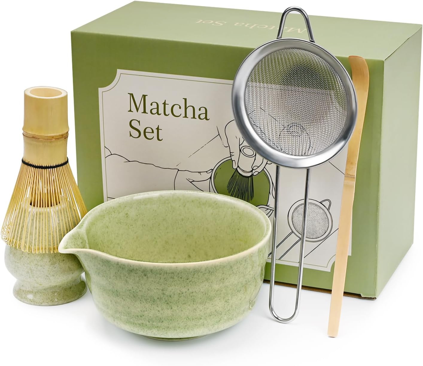 Kit With Whisk Bowl And Bamboo Scoo