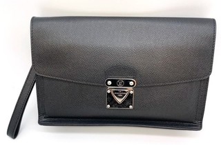 Auth Louis Vuitton Taiga Ardoise Belaia M32592 Clutch Bag NS091886