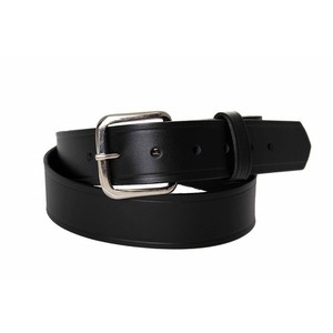 Boston Leather 1-1/2" Off-Duty Belt Plain Black, w/ Silver Buckle, Size 42
