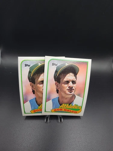 1989 Topps Bob Welch #605 Missing Line on Back Error Baseball Card