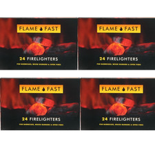 Fire Lighters X 96 FlameFast 4X24 Packs Long Burning Firelighter Bulk Hotspot 0.10 per lighter