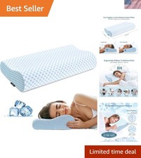 Cuscino Cervicale Ergonomico Regolabile per Sollievo Dolore Collo - Raffreddamento Memory Foam