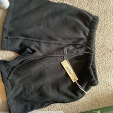 ESSENTIALS Fear of God Men's Black Fleece Athletic Shorts L Drawstring Pockets