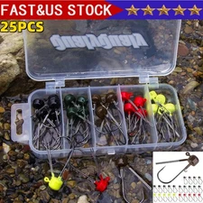 25pcs Reaction Tackle Ned Rig Jig Heads - Mushroom Jig Head Shroom jigs Fishing