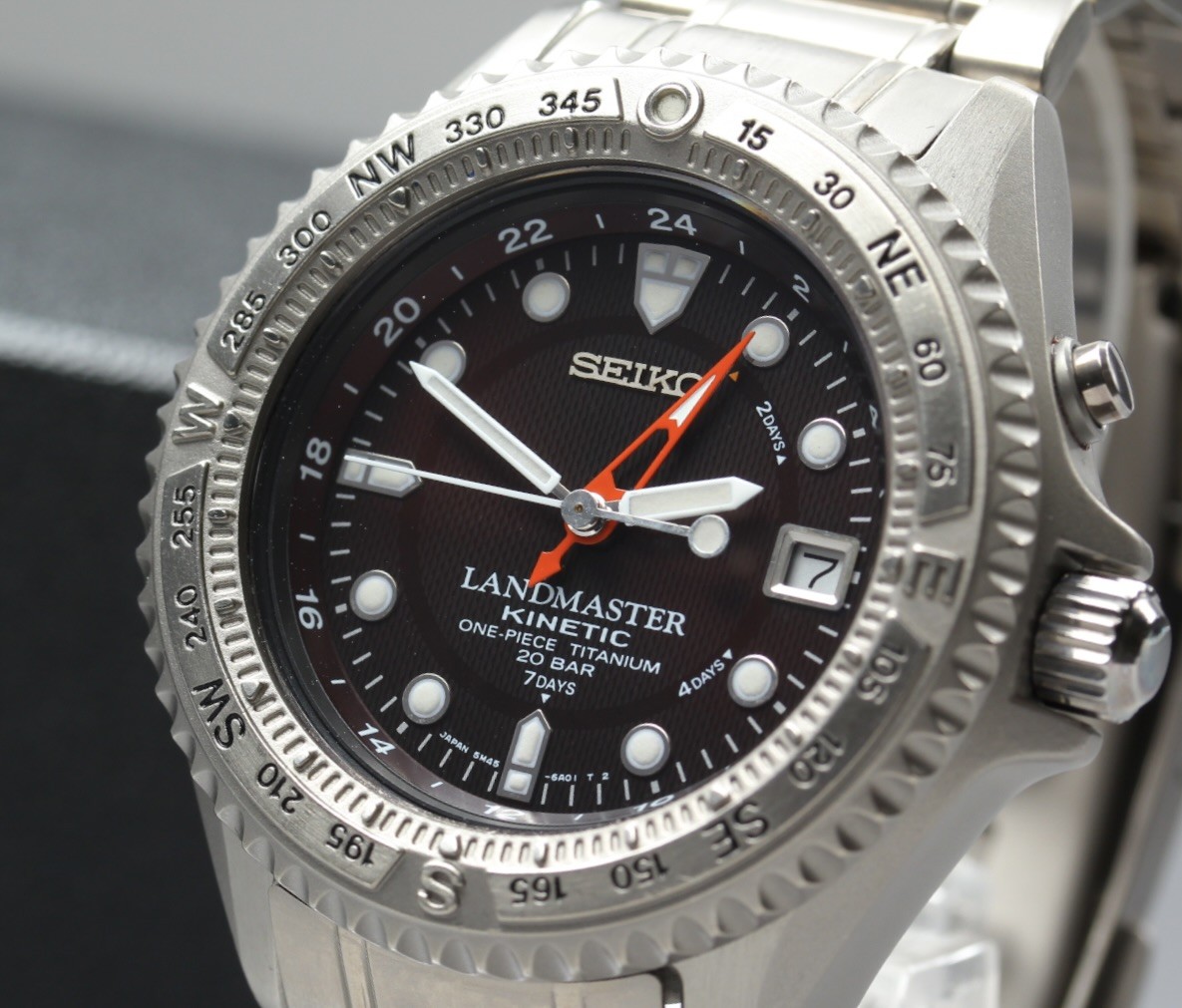 New Batt [N MINT w/Paper] SEIKO LANDMASTER 5M45-6A01 Titanium 44mm Mens Watch