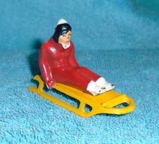 VINTAGE LEAD BARCLAY "Girl on Sled" In Red w/ White Trim B193 NM Free Ship Lot A