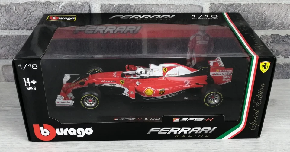 FERRARI SF16-H - SEBASTIAN VETTEL - BURAGO - 1:18 - SPECIAL EDITION - Immagine 4 di 4