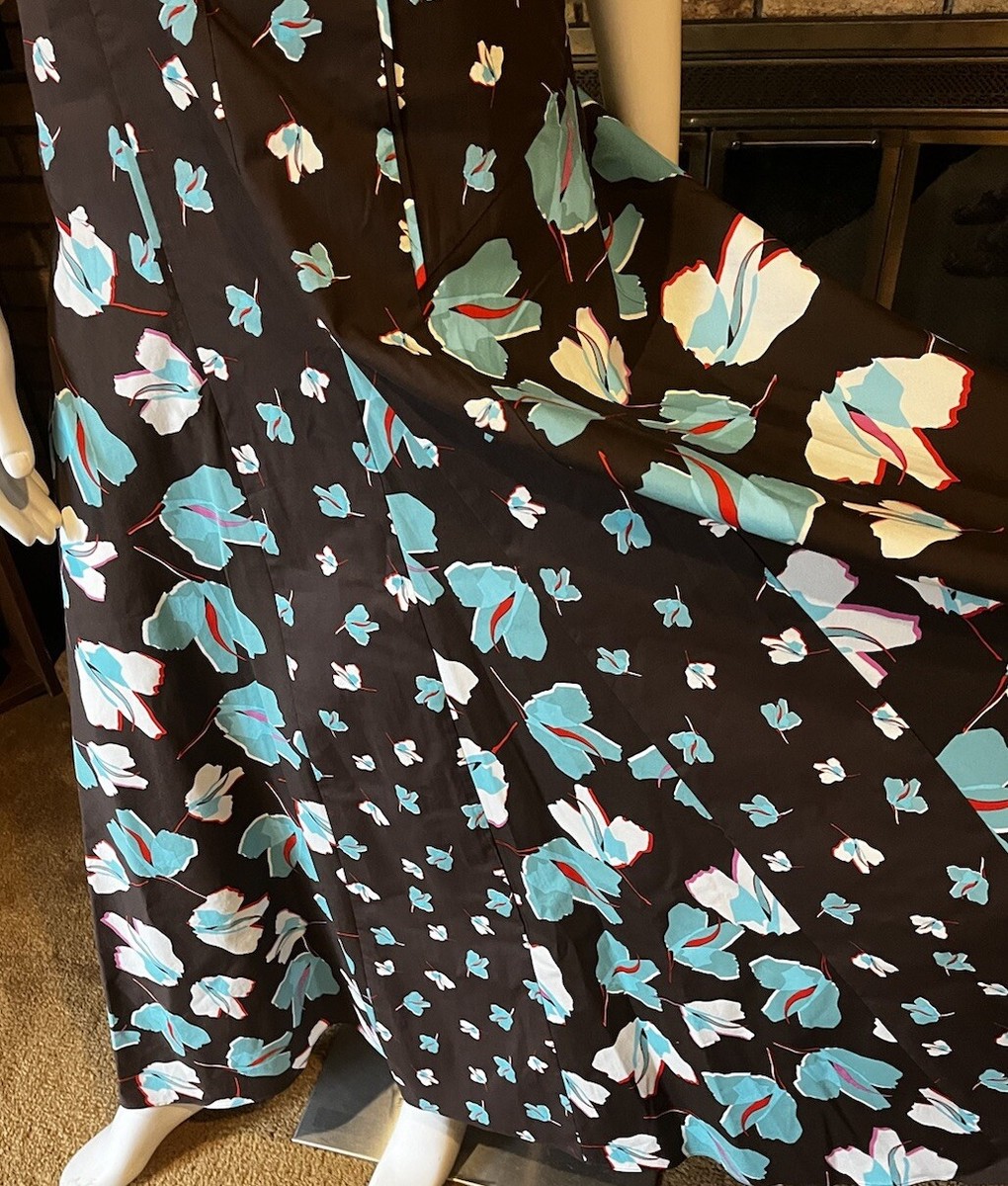 Diane Von Furstenberg Elliot Belted Maxi Dress Brown Blue