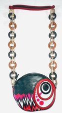 Missoni Multi Color Oval Fish W/resin Chainlink Strap Handbag Purse Unique Find