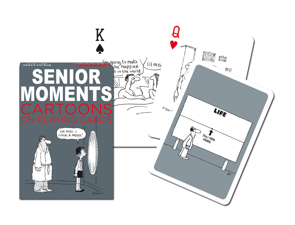 Piatnik Senior Moments Cartoons Playing Cards, Comedy, Gifts for Parents 1674